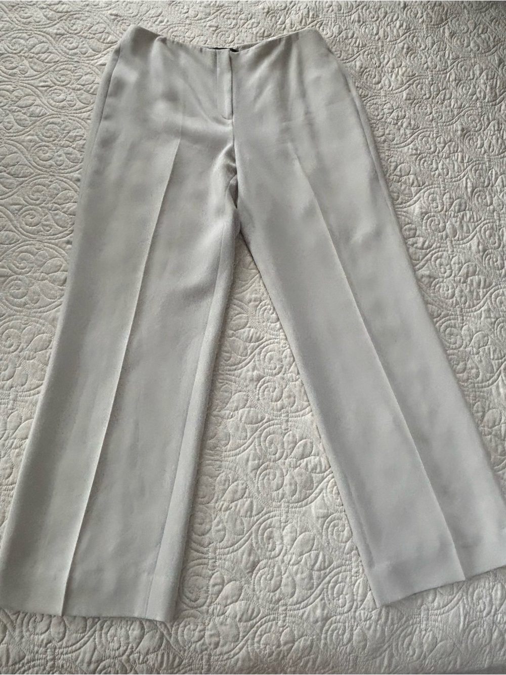Louben Women's Flat Front Ivory Dress Trousers